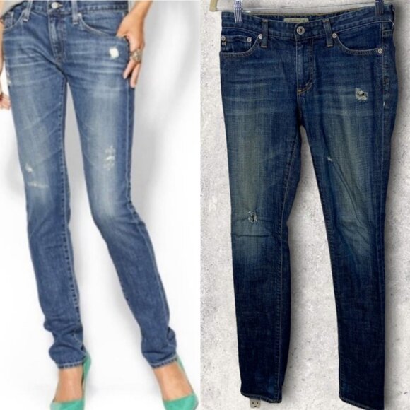 Adriano Goldschmied Premiere Skinny Straight Jeans Medium Blue‎ Size 26 Regular - Picture 1 of 12
